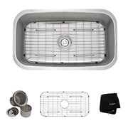 Kraus KBU14 31-1/2 inch Undermount Single Bowl Stainless Steel Kitchen Sink