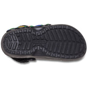 Crocs Classic Lined Holiday Lights Clogs, Black Multi, Unisex, Pivoting Heel Strap, Fuzzy Liner, 212054