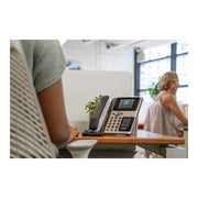 Poly Edge E450 IP Phone, Corded Desktop VoIP Phone with Dual Displays, 14-Line Keys, PoE Support, Speakerphone, Black, 89B55AA#ABA