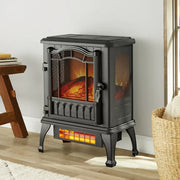 Mainstays SHAG-G24F Black 1500w 2-Setting 3D Electric Stove Heater with Life-like Flame