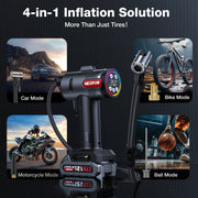 NEXPOW NP37 Tire Inflator Portable Air Compressor, Black