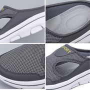 Meaboots Men's Sports Sandals, Breathable Mesh Upper, Orthopedic Support, Wide Fit, Flat Heel, Black