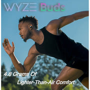Wyze Wireless Earbuds, Bluetooth 5.0, IPX5 Sweat Resistant, 30 dB Noise Reduction, 4 Voice-Isolating Microphones, Alexa Built-In, True Wireless with Charging Case, Black, WE1BLK
