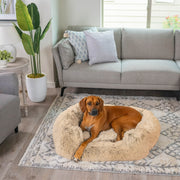 Best Friends by Sheri Shag Lounge Bed Calming Faux Fur Dog Bed, Taupe, Large 36