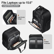 TIAWOLT 16-Inch Underseat Luggage, Softside, Lightweight, Wheeled, Padded Laptop Compartment, Black, DIMENSION