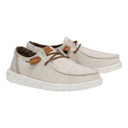 HEYDUDE Wendy Textured Canvas Shoes for Ladies - Cream - 8M