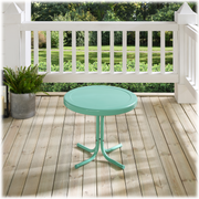 Crosley Griffith Outdoor Metal Side Table - Aqua Gloss