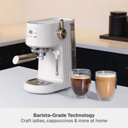 Thyme & Table Barista Mini Espresso Machine, 15-Bar Pressure, Built-In Steam Wand, Eucalyptus Green, TT2248R-ECOM