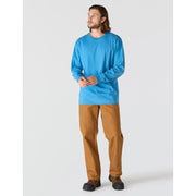 Carhartt Loose-Fit Heavyweight Logo Sleeve Graphic Long-Sleeve T-Shirt - Horizon Blue Heather - L