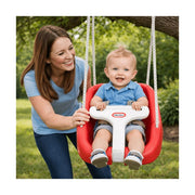 Little Tikes 2-in-1 Snug N Secure T Bar Toddler Swing, Red, Ages 9 Months to 4 Years, Supports Up to 50 lbs, 664946