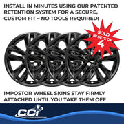 Coast2Coast Int. IMP385BLK International Impostor 18 in. Black Gloss 5 Double Spoke Snap-On Wheel Cover Set of 4
