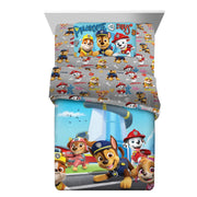 Franco Manufacturing Co. Paw Patrol Kids Twin Bedding Set, 4-Piece Reversible Comforter, Polyester Microfiber, Blue Gray, 7A0507