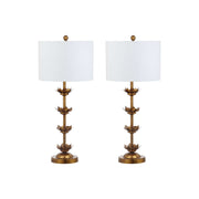 Safavieh Lani Leaf 32-Inch H Table Lamp, Antique Gold, Set of 2