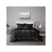Intelligent Design Isabel Velvet Comforter Set With Decorative Pillow - Black
