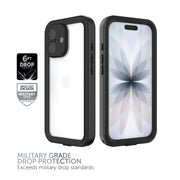Body Glove 100145074 Tidal Waterproof Phone Case with Built-in Screen Protector, Slim Hard Shell, Black/Clear, Compatible with iPhone 17, Drop Tested to 6ft