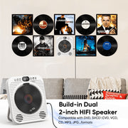 GCZ HD DVD Player for TV, Bluetooth 5.3 Streaming, HDMI 1080p Output, USB Playback, Remote Control, Built-in Speaker, Wall-Mountable, White, DVP-507