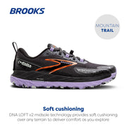 Brooks 12041618B048 Cascadia 18 Trail Running Shoes for Ladies - Ebony/Sweet Lavender - 8.5M