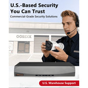 OOSSXX 4-Camera 5MP Wired Home Security Camera System with DVR, HD-Analog CCTV Surveillance Cameras Kit, IP67 Waterproof Outdoor Cameras