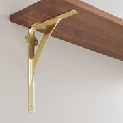 Signature Hardware Veruca Brass Shelf Bracket, Polished Brass, 5-7/8 in, 955169-7.875