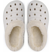 GlowHorizon Women's Fleece Lined Winter Clogs, White, Size: 5.5
