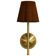 Sterling & Noble Brown Rounded Pleated Rechargeable Wall Sconce, Integrated LED, Dimmable, Remote Control, Touch Sensor, Indoor Lighting