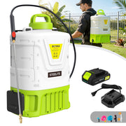 Steelite 21V 2.0Ah Battery Powered Backpack Sprayer, 4.2 Gallon Tank, Adjustable Pressure up to 100 PSI, Telescopic Wand with 5 Nozzles, Wide Mouth Lid