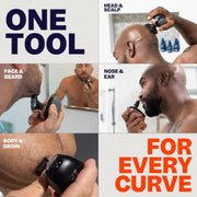 Freebird FlexSeries Pro Electric Shaver Kit, Cordless Rechargeable Waterproof Head & Body Shaver with Rotary Blades, Wet/Dry Use, 90-Minute Battery