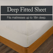 Allswell 4-Piece King Sheet Set, Soft Silky Luxury 100% TENCEL, 320 Thread Count Sateen, Cream Glaze, Deep Pocket