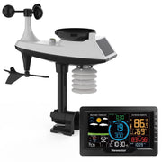 Newentor Q9-US-Nowifi Weather Station, 6-in-1 Solar Powered Outdoor Sensor, Color Display, Temperature, Humidity