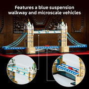 LEGO Architecture Tower Bridge Building Set, 3,745 Pieces, London Landmark Model with Raising Bascules, Home and Office Decor, 21067