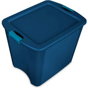 Sterilite 14487404 Latch and Carry Tote with True Blue Lid and Base, 26 Gallon