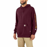 Carhartt Men's FR Force Marquette Logo Flame-Resistant Sweatshirt, Port, Large, Midweight, Loose Fit, 104505