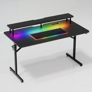 GTRACING GTZ-510-RGB Lumina Elite LED Gaming Desk, Integrated RGB Lighting, Black