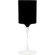PLASTICPRO Disposable Plastic Wine Glasses, 14 oz, Two-Tone Black and Clear, Pack of 10