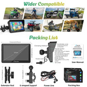 Carpuride 502 Wireless Carplay Screen Motorcycle Display Stereo Bluetooth Waterproof 5