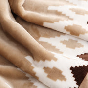 Better Homes & Gardens Reversible Velvet Plush and Faux Fur Throw Blanket, Oversized 50 x 72 in, Beige and Red Plaid