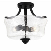 Minka Lavery Shyloh 2-Light Semi-Flush Mount Ceiling Light Fixture, Coal Black, Dimmable, 13.25-in Diameter x 11.75-in Height, 4922-66A