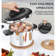 Koch Systeme CS 101176 8.5-Quart Stainless Steel Pressure Cooker, 3-in-1 Multi-Function