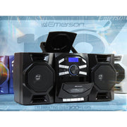 Emerson Portable CD Player Boombox with Cassette Player, Digital AM/FM Radio, MP3 AUX Input, Detachable Stereo Speakers, AC/DC and Battery Operated, Silver, EPB-4000-SL