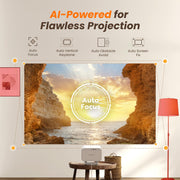 Yaber L2 Plus Home Cinema Projector, Native 1080P Full HD with 4K Support, Dual 8W JBL Speakers with Dolby Audio, Ultra-Fast WiFi 6 & Bluetooth, Auto Focus and Keystone Correction, Cream