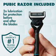 Gillette i7 Intimate Men's Premium Pubic Hair Trimmer with Intimate Razor, Body Hair Trimmer for Men Grooming Kit