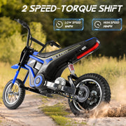 Neche 24V Dirt Bike, MX350 Electric Powered Motorcycle for Kids Age 13+, Blue - Motor: 350W