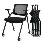 BROBRIYO BRY-001 Folding Office Chairs, 2 Pack, Ergonomic Mesh Back, Black