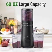 TUUMIIST TM-580SJ Cold Press Juicer, Slow Squeeze Technology, 5.3-Inch Extra-Large Feed Chute, 300W Motor, BPA-Free, Black