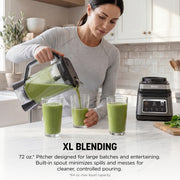 Ninja Professional Plus DUO Countertop Blender, 72 Oz Pitcher, 1400W Motor, 4 Speeds, 2 Auto-iQ Preset Programs, Single-Serve Cup, Black, BN750