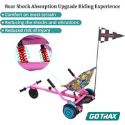 Gotrax Hoverseat Hoverboard Go Kart Attachment with Adjustable Frame and Rear Shock Absorption, Compatible with 6.5