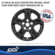 Coast2Coast Int. Impostor 17 Inch 5-Spoke Snap-On Wheel Cover Set, Gloss Black, ABS Plastic, IWCIMP420BLK