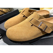 VoyageMartZenithTrend Thick Sole Birken-Style Clogs, Casual Closed-Toe Slip-On Sandals, Cushioned Footbed, Skid-Resistant Outsole, Brown, Medium Width