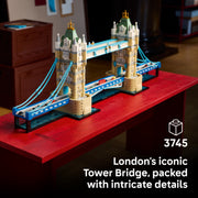 LEGO Architecture Tower Bridge Building Set, 3,745 Pieces, London Landmark Model with Raising Bascules, Home and Office Decor, 21067