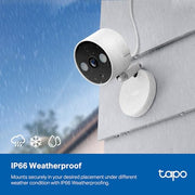 TP-Link Tapo C120 2K QHD Security Camera, Indoor/Outdoor, AI Person Pet Vehicle Detection, Color Night Vision, Invisible IR Mode, IP66 Weatherproof, SD Storage